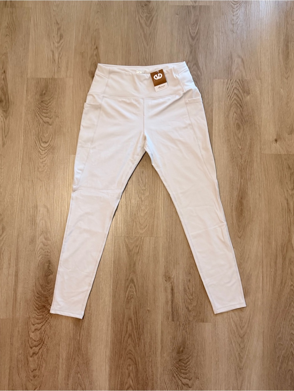 Allzero White High Waisted Pocket Leggings Size Small NWT Athletic Yoga Pants